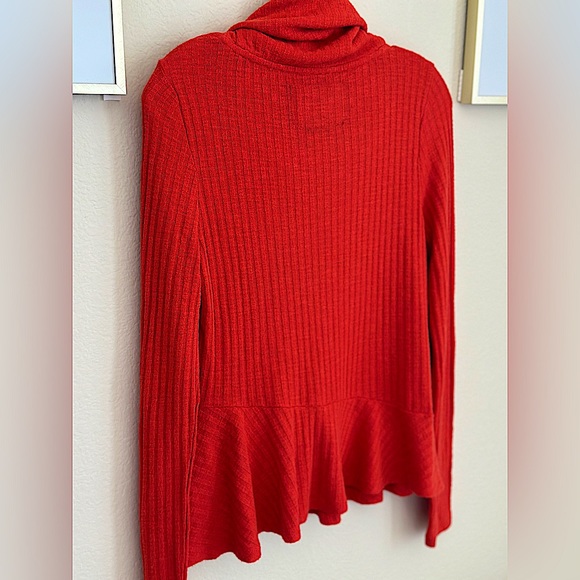 Excellent Condition | Anthropologie Maeve “Sunset Orange” Cowl Neck Long Sleeve - Picture 3 of 3